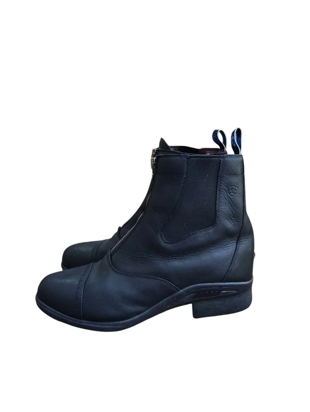 Ariat Black Front-Zip Leather Boots